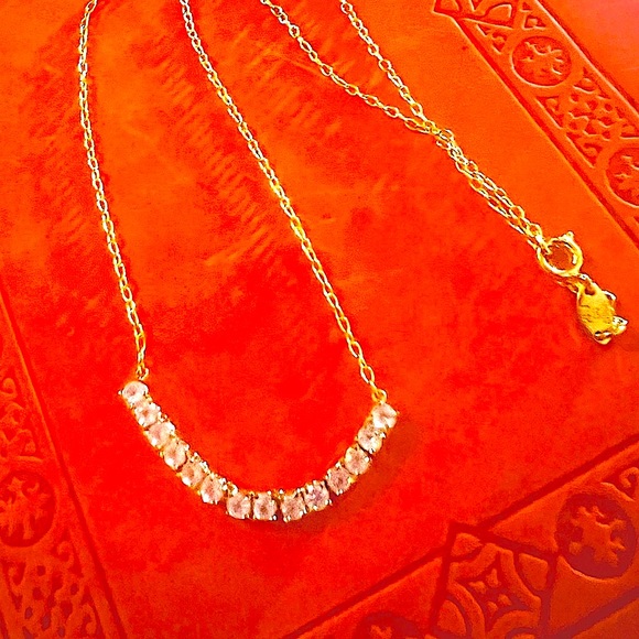PAJ BB 10k Gold Bronze Base Metal Diamond CZ Signed Prime Art & Jewel Necklace - Picture 1 of 10